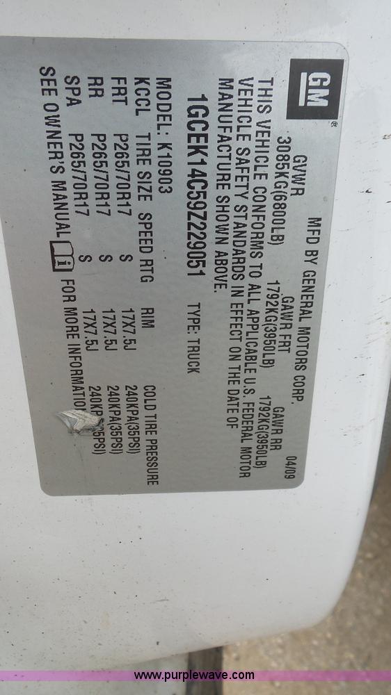 image for item K5187 2009 Chevrolet Silverado 1500 pickup truck