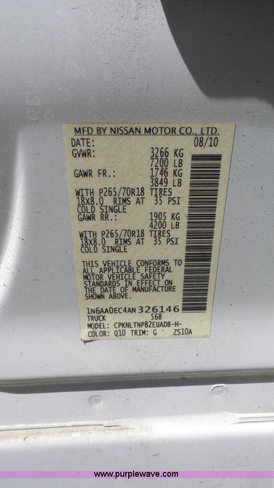 image for item K5196 2010 Nissan Titan Crew Cab pickup truck