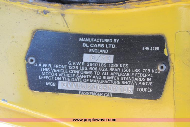 image for item K8978 1980 MG MGB convertible