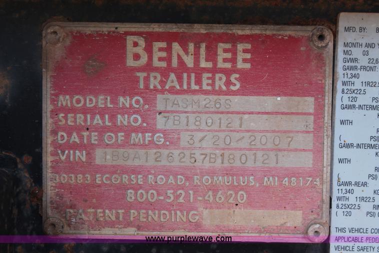 image for item K8980 2007 Benlee TASM265 container trailer