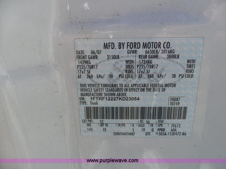 image for item L1531 2007 Ford F150 Ext. Cab pickup truck