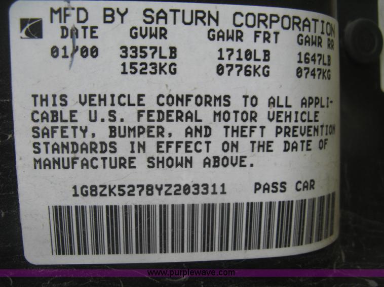 image for item L3824 2000 Saturn SL