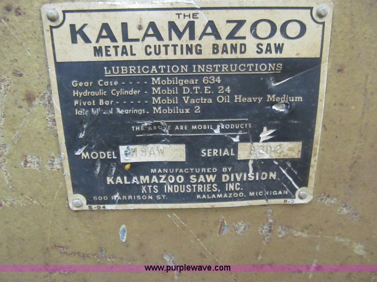 image for item L5683 Kalamazoo H9AW metal band saw