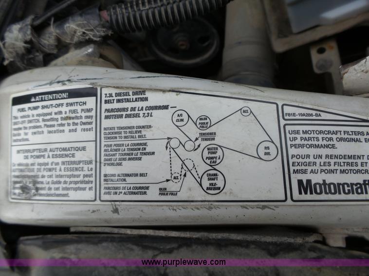 image for item L5690 1999 Ford F250 Super Duty XL Crew Cab flatbed pickup truck