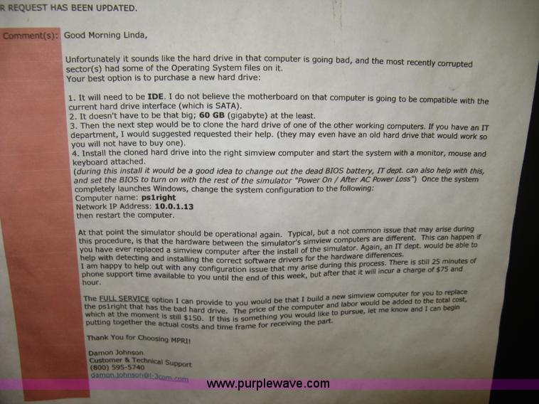 image for item BL9175 (2) G.E. Capital I-sim law enforcement patrol simulator