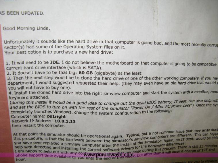 image for item BL9175 (2) G.E. Capital I-sim law enforcement patrol simulator