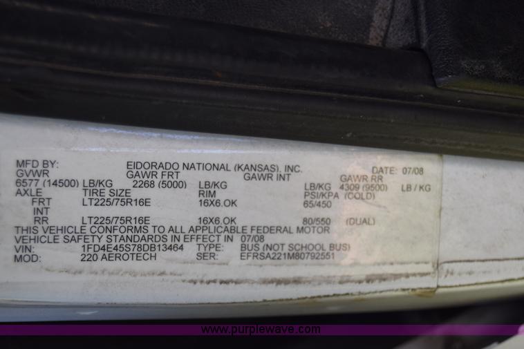 image for item BX9949 2008 Ford Eldorado E450 bus