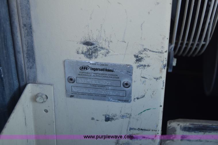 image for item L3815 2003 Ingersoll Rand XP185 air compressor