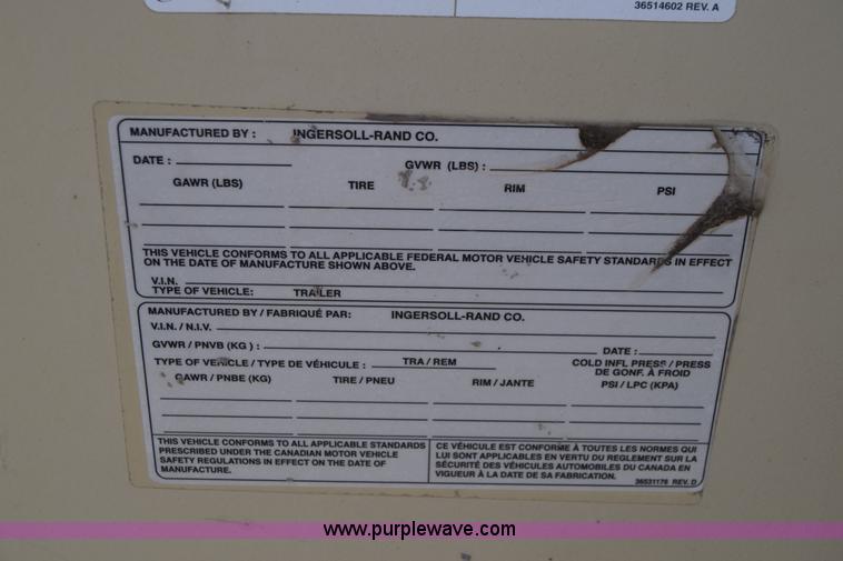 image for item L3815 2003 Ingersoll Rand XP185 air compressor