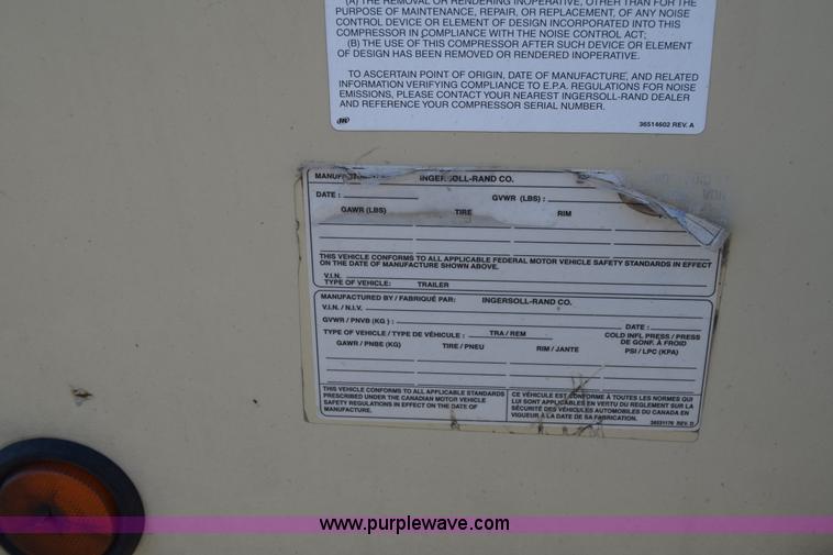 image for item L3817 Ingersoll Rand XP185 air compressor