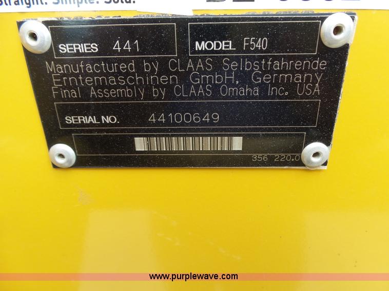 image for item BZ9502 2008 Claas Lexion F540 Max Flex Series 441 head