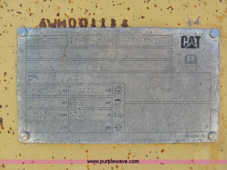 image for item G3739 Caterpillar 980 wheel loader bucket