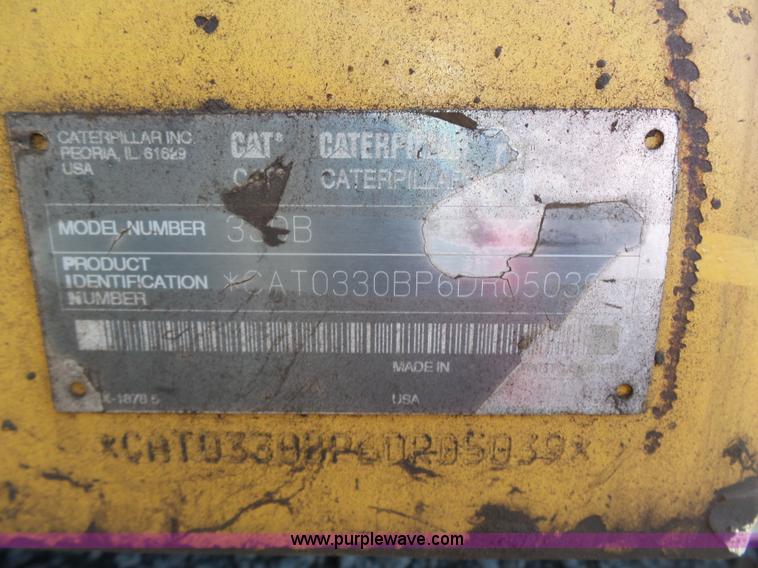 image for item K1357 2002 Caterpillar 330B excavator