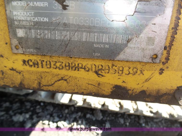 image for item K1357 2002 Caterpillar 330B excavator