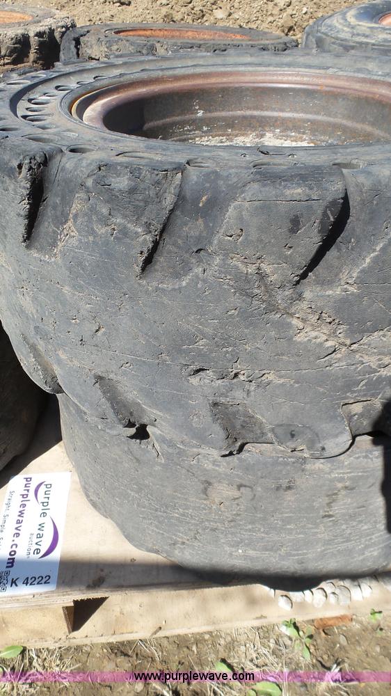image for item K4222 (4) solid flex skid steer tires