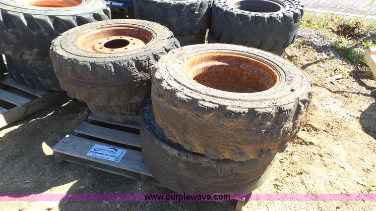 image for item K4223 (4) foam filled skid steer tires
