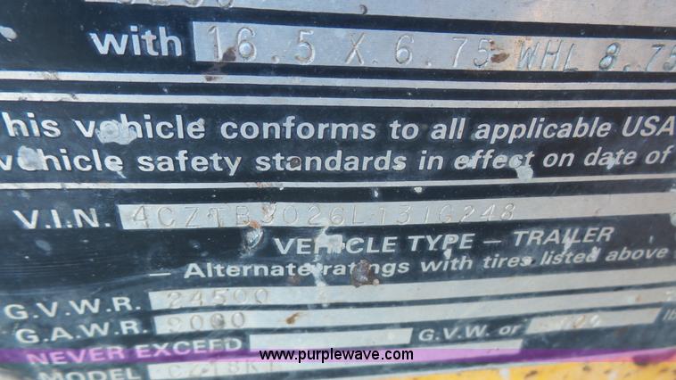 image for item K5111 1990 CZ Engineering C218KT equipment trailer