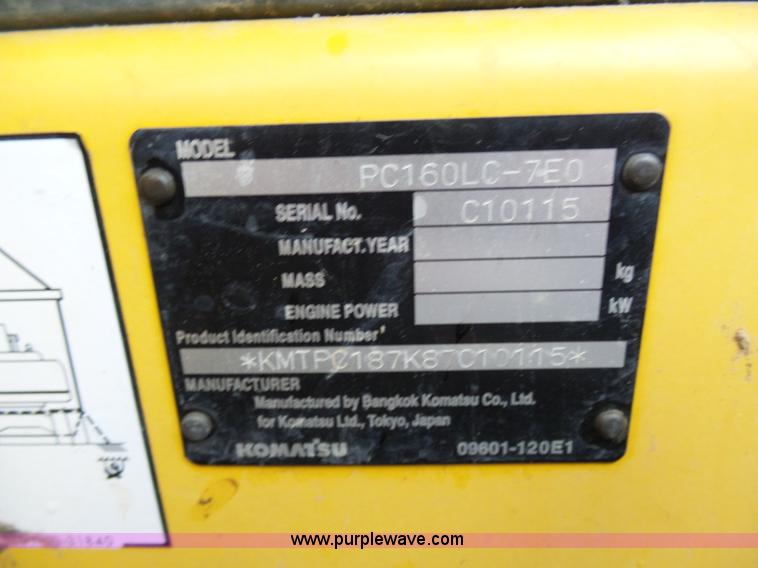 image for item K7998 2009 Komatsu PC160LC excavator