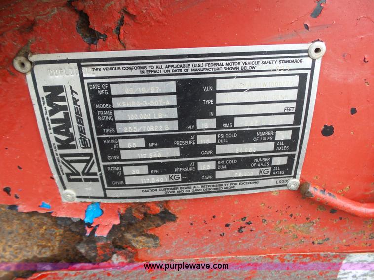 image for item L6329 1998 Kalyn Siebert KSHRG-3-50T-A lowboy equipment trailer