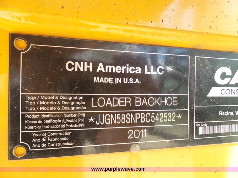 image for item L7028 2011 Case 580 Super N backhoe