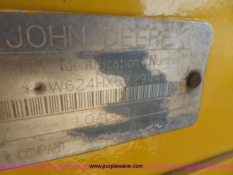 image for item L7209 1999 John Deere 624H wheel loader
