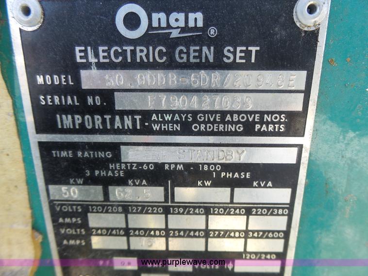 image for item L7210 Onan 50DDB generator