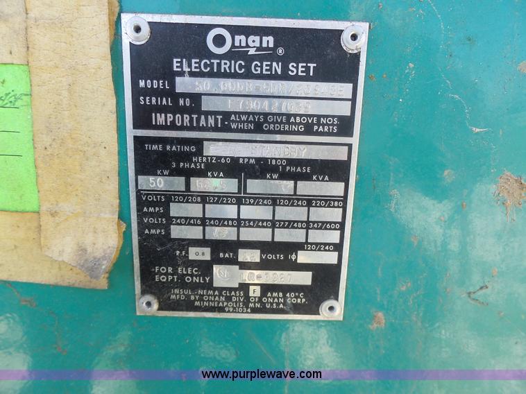 image for item L7210 Onan 50DDB generator