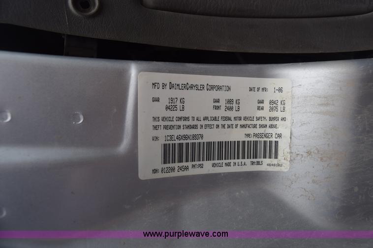 image for item AW9935 2006 Chrysler Sebring