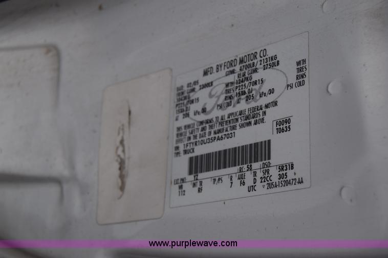 image for item AW9938 2005 Ford Ranger pickup truck