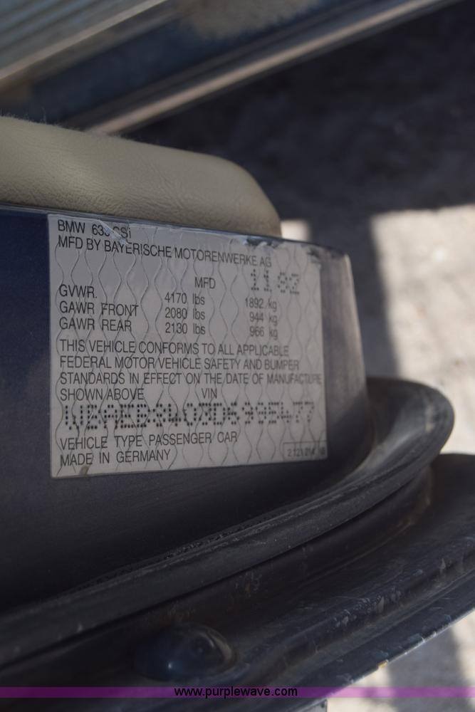 image for item BW9478 1983 BMW 633CSI