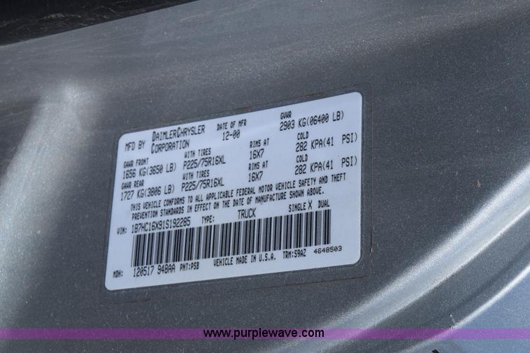 image for item BW9483 2001 Dodge Ram 1500 pickup truck