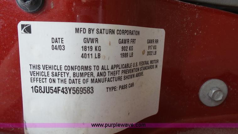 image for item AO9891 2003 Saturn L200