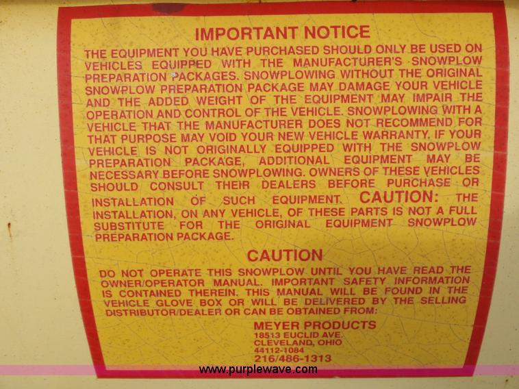 image for item AQ9687 Meyer 75 snow plow