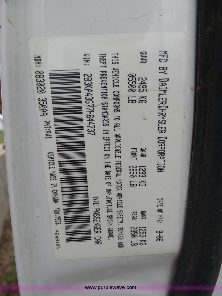 image for item AQ9692 2007 Dodge Charger SE