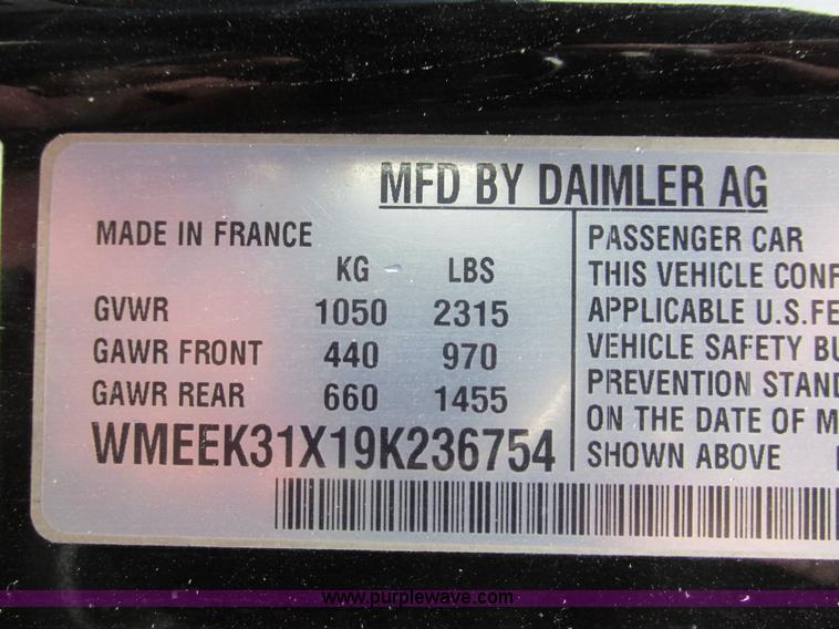 image for item BG9058 2009 Smart Fortwo Passion Cabriolet convertible