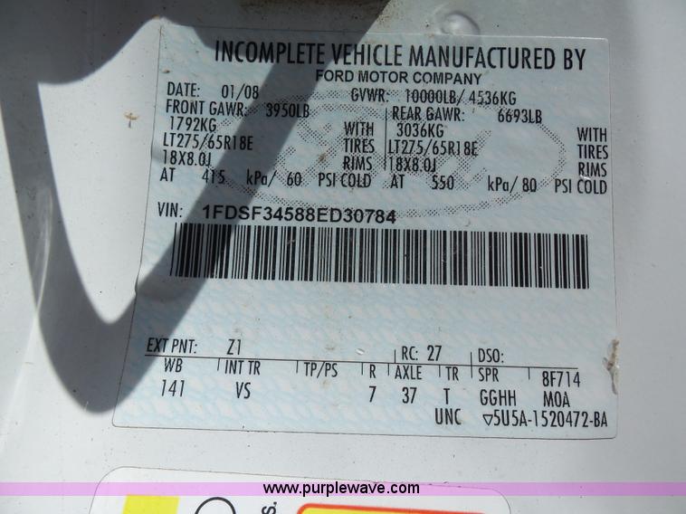 image for item BS9724 2008 Ford F350 Super Duty flatbed pickup truck