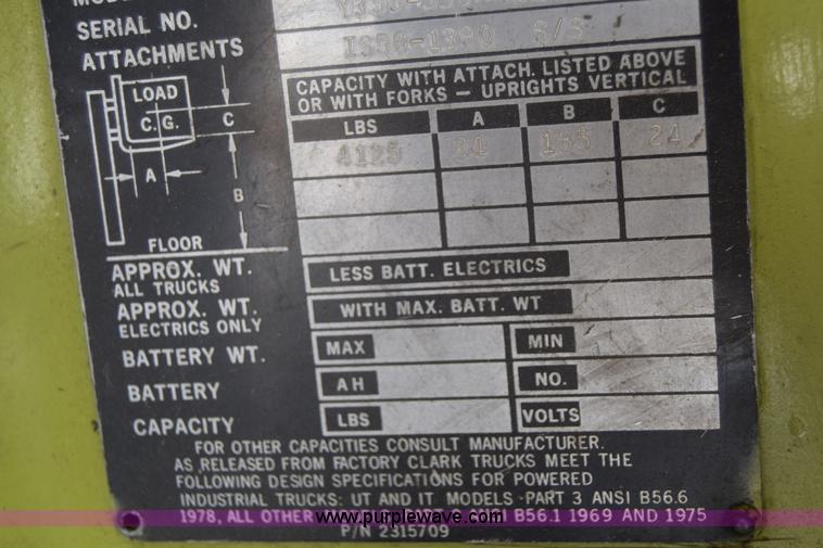 image for item BW9421 Clark C500-Y50 forklift