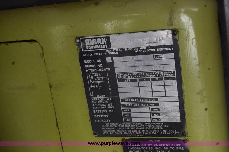 image for item BW9421 Clark C500-Y50 forklift