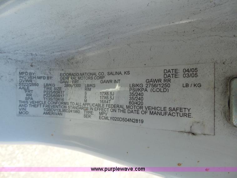 image for item K1358 2005 Chevrolet Uplander handicap accessible van