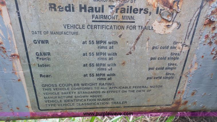 image for item K4525 1985 Redi Haul equipment trailer