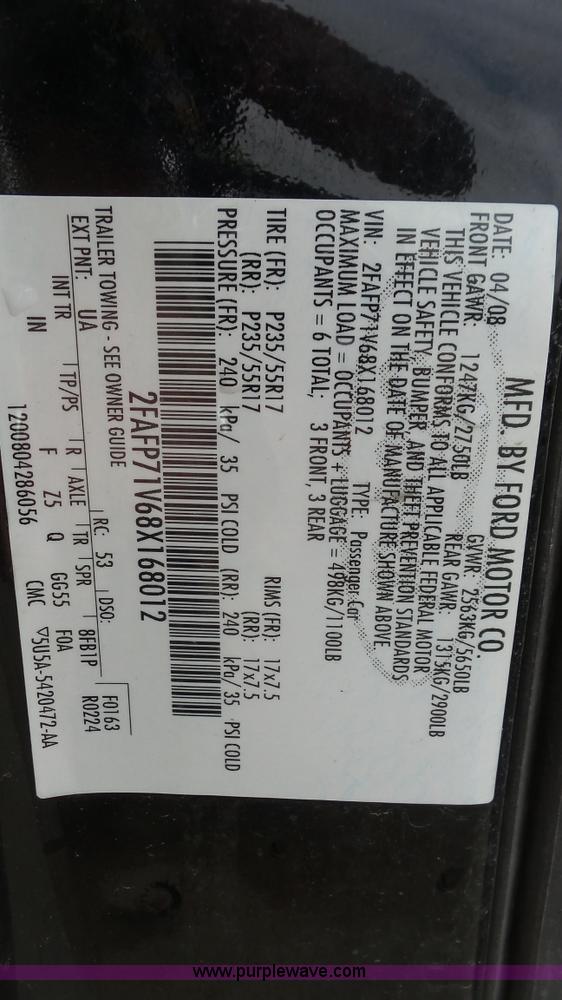 image for item K5228 2008 Ford Crown Victoria Police Interceptor