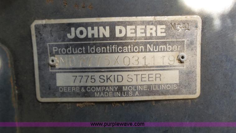image for item K8276 John Deere 7775 skid steer