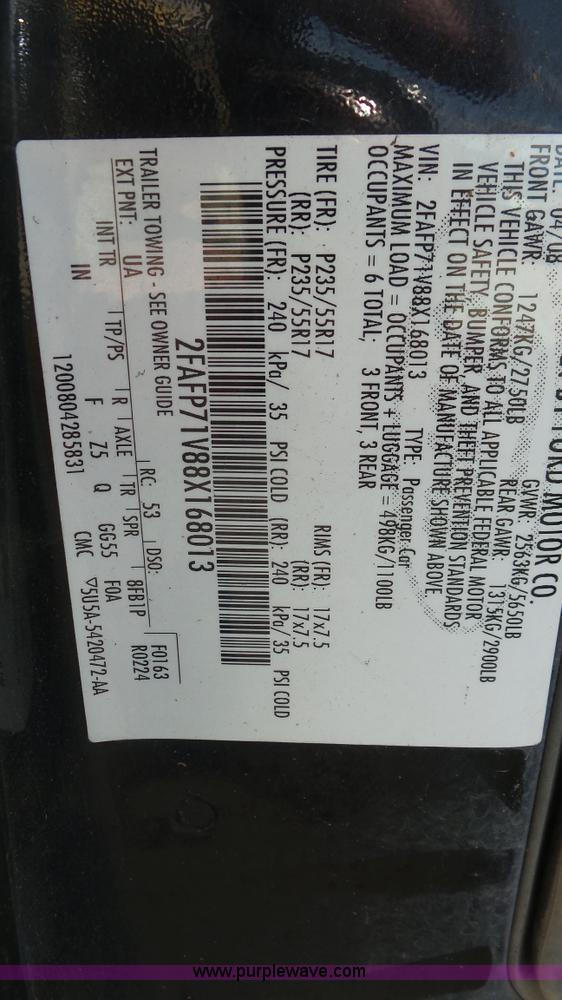 image for item L4786 2008 Ford Crown Victoria Police Interceptor