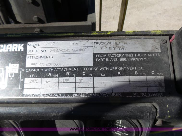 image for item L5809 Clark GPS17 forklift