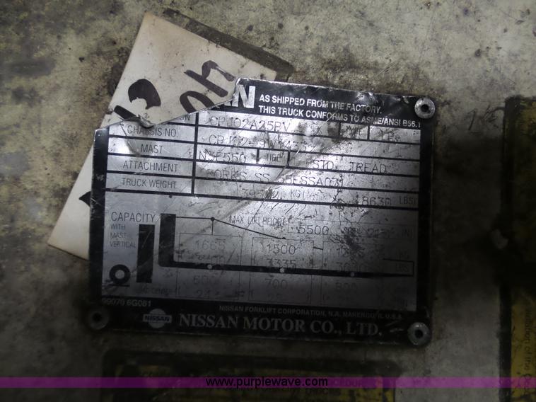 image for item L7027 Nissan 50 forklift