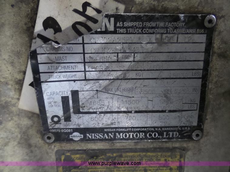 image for item L7027 Nissan 50 forklift