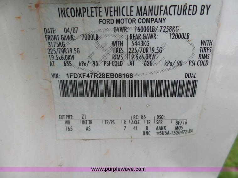 image for item L7223 2008 Ford F450 Super Duty truck cab and chassis