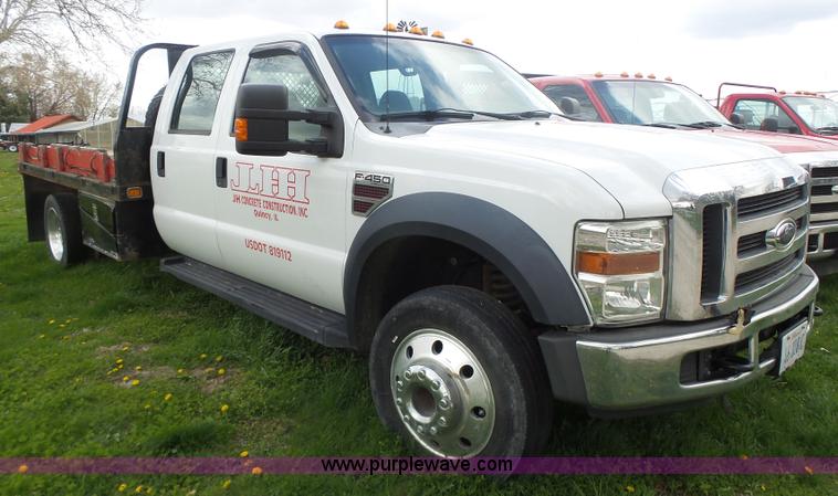 image for item L7225 2008 Ford F450 Super Duty Crew Cab flatbed truck