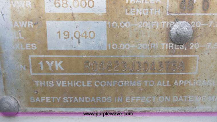 image for item K4567 1987 American A455 dry van trailer