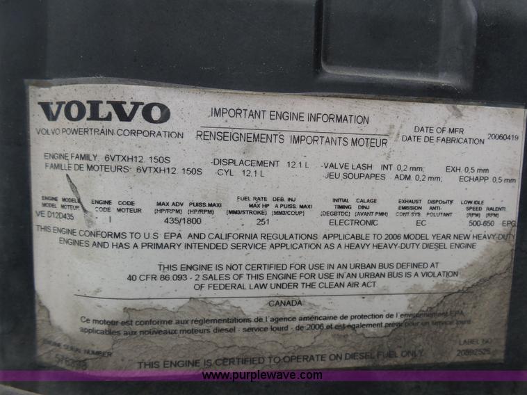 image for item K7962 2007 Volvo VNM semi truck